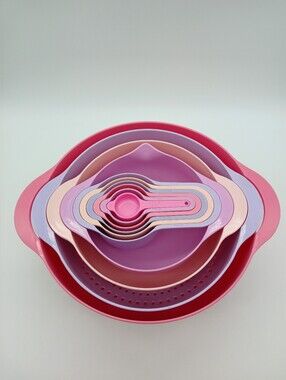 Mixing Bowl Set Nesting Bowls Stackable Measuring Cups Sieve Strainer Colander